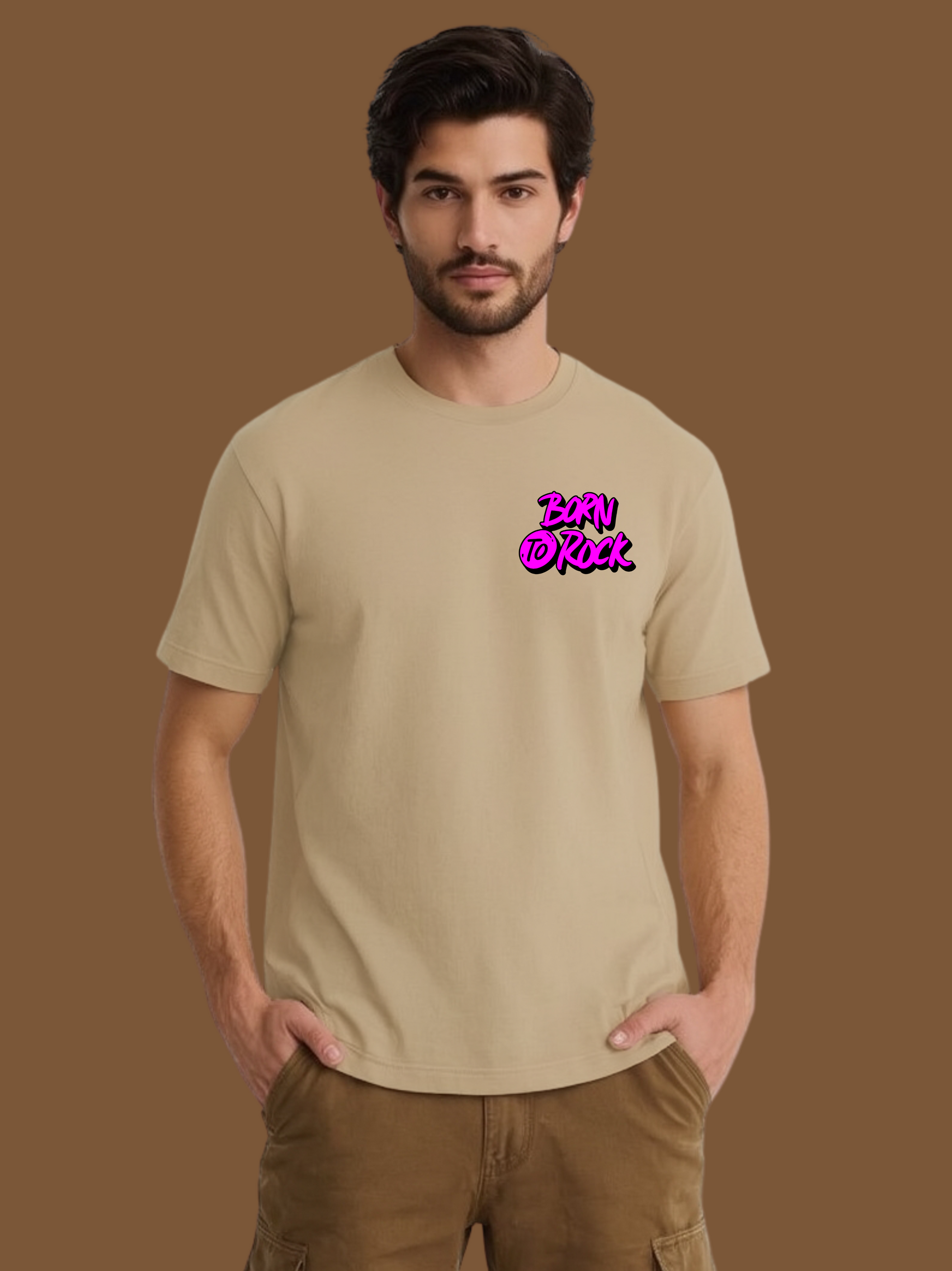 BORN TO ROCK MINIMAL REGULAR T-SHIRT