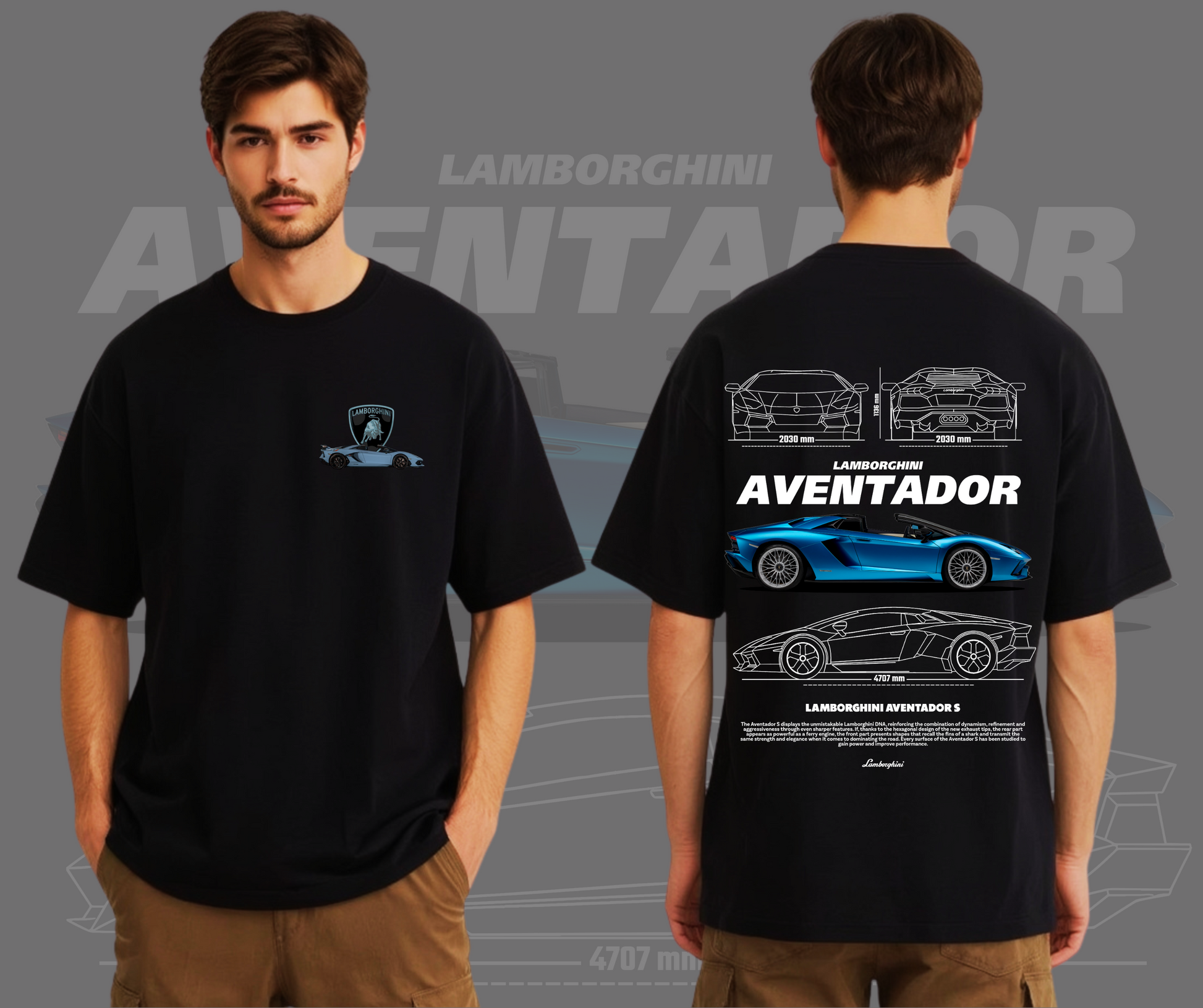 LAMBORGINI - BLACK OVERSIZE T-SHIRT