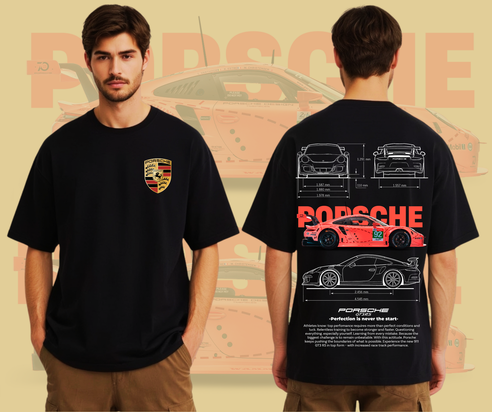 PORCHE - BLACK OVERSIZE T-SHIRT