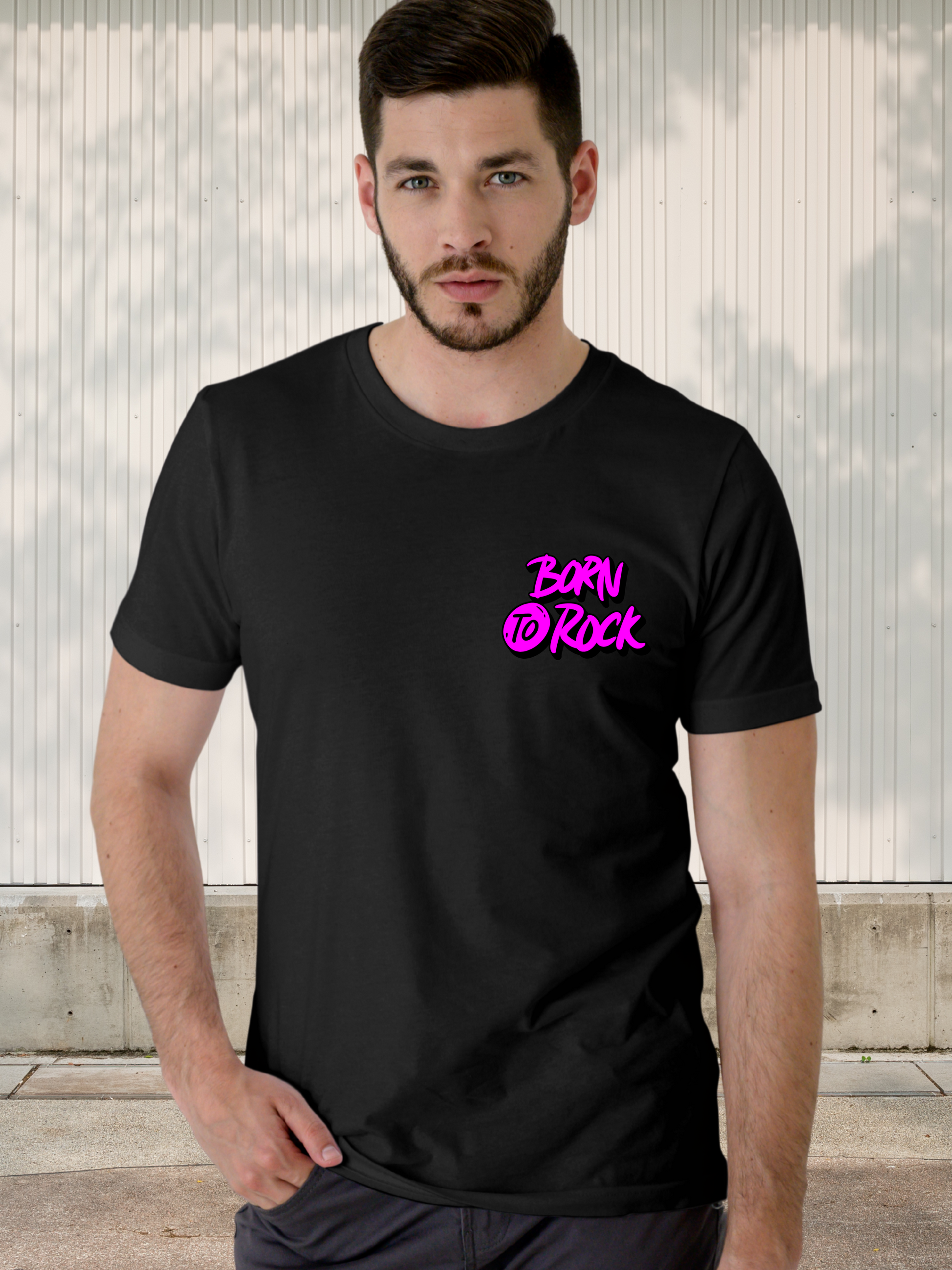 BORN TO ROCK MINIMAL REGULAR T-SHIRT