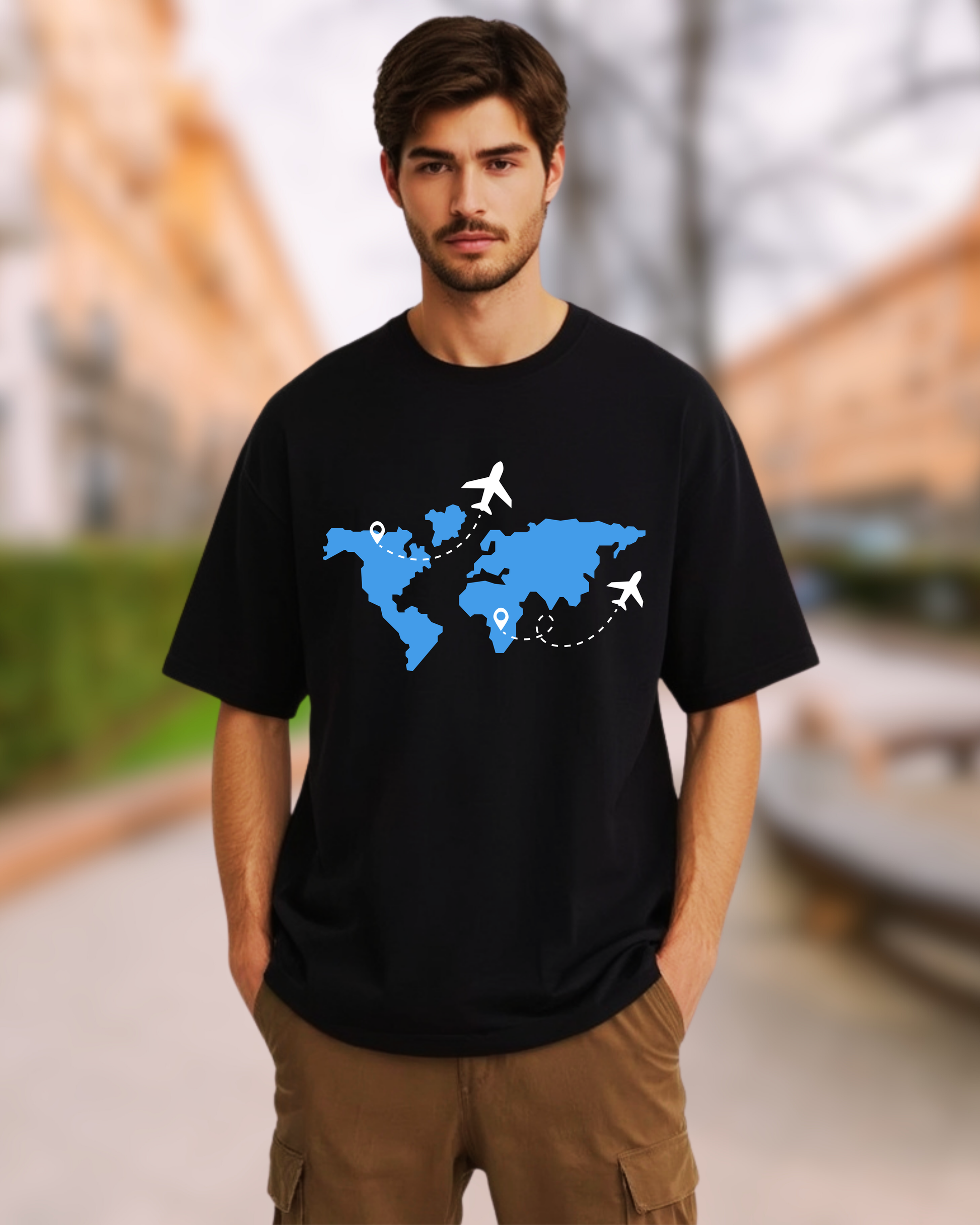 WORLD MAP OVERSIZE T-SHIRT