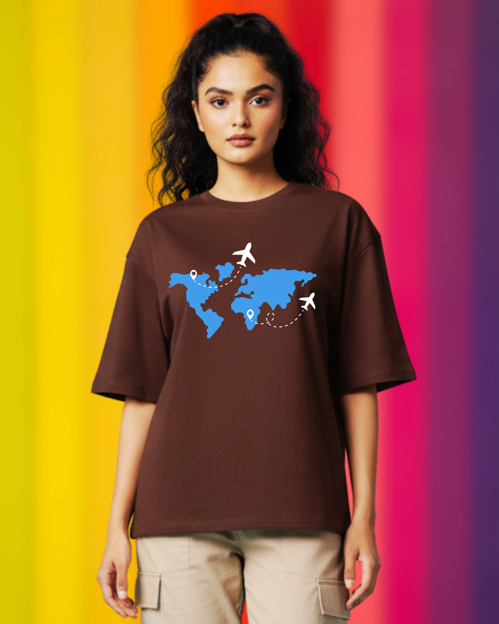 WORLD MAP OVERSIZE T-SHIRT