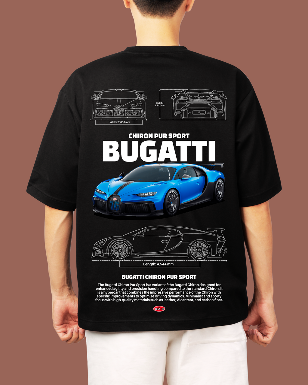 BUGATI - BLACK OVERSIZE T-SHIRT