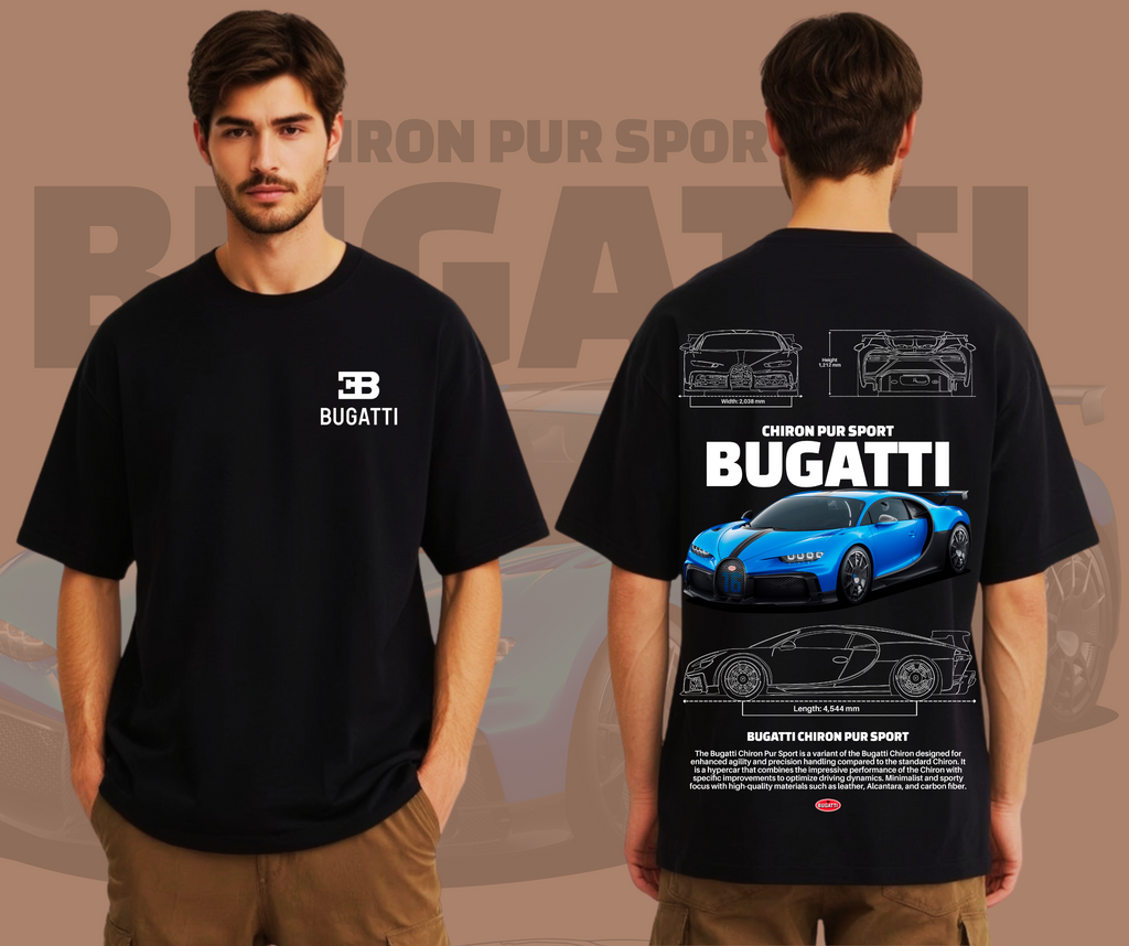 BUGATI - BLACK OVERSIZE T-SHIRT