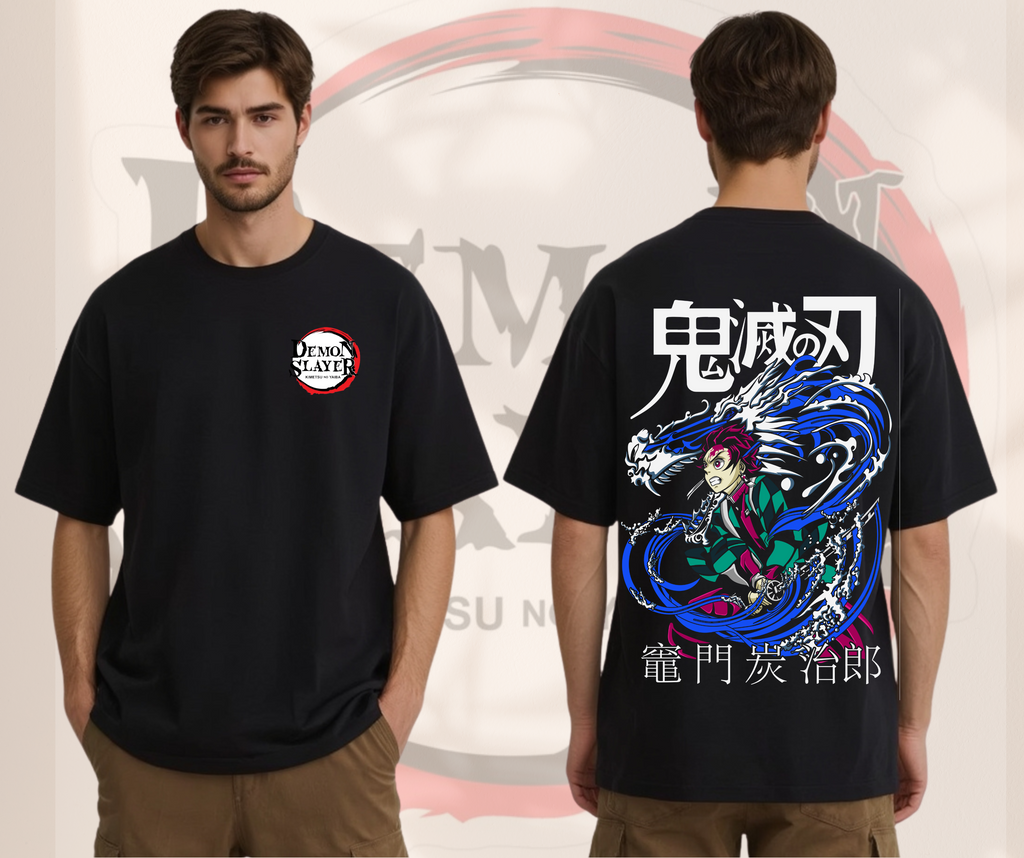 DEMON SLAYER - BLACK OVERSIZE T-SHIRT