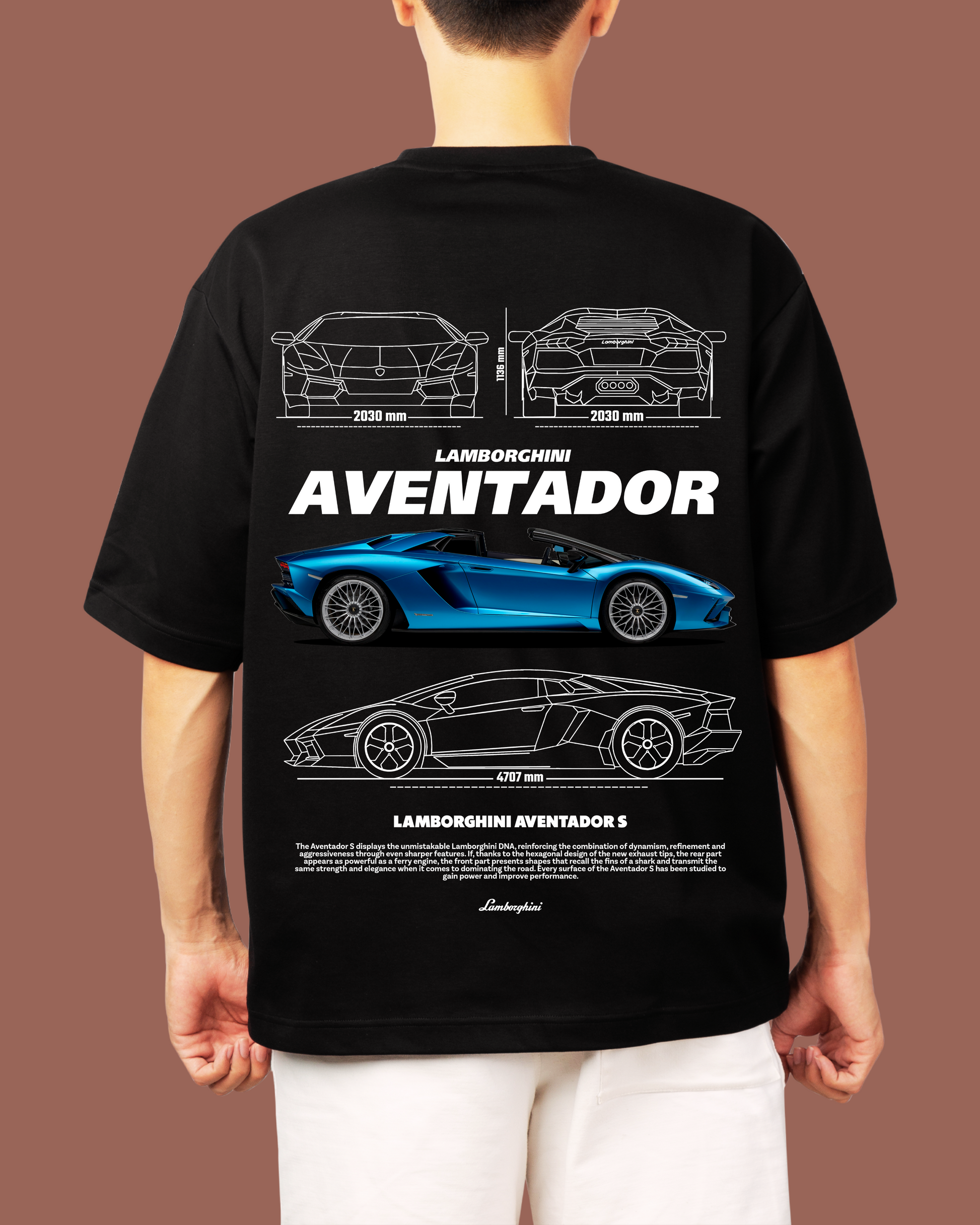 LAMBORGINI - BLACK OVERSIZE T-SHIRT