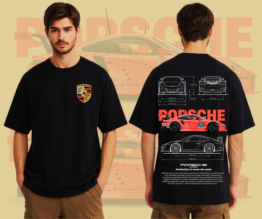 PORCHE - BLACK OVERSIZE T-SHIRT