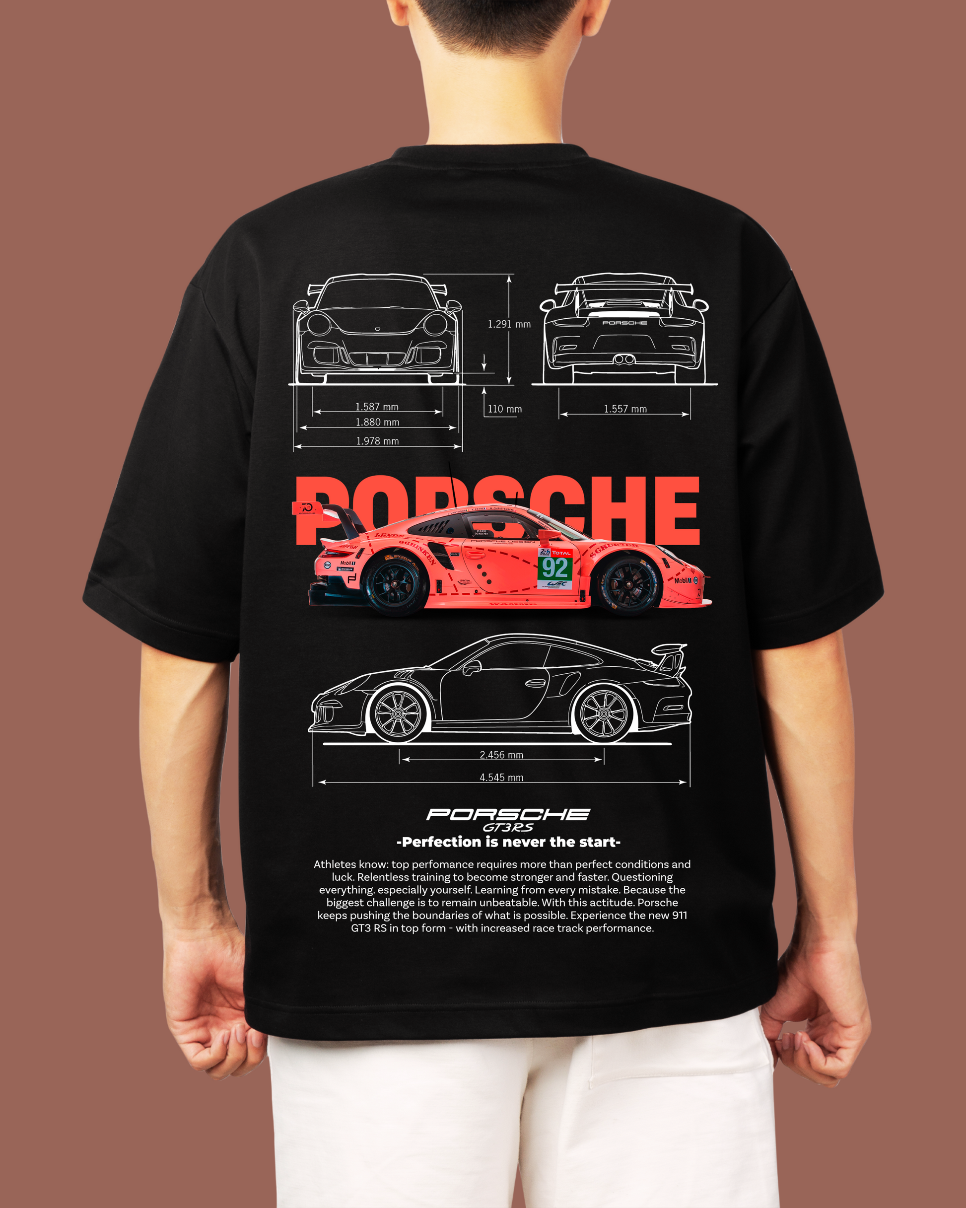 PORCHE - BLACK OVERSIZE T-SHIRT