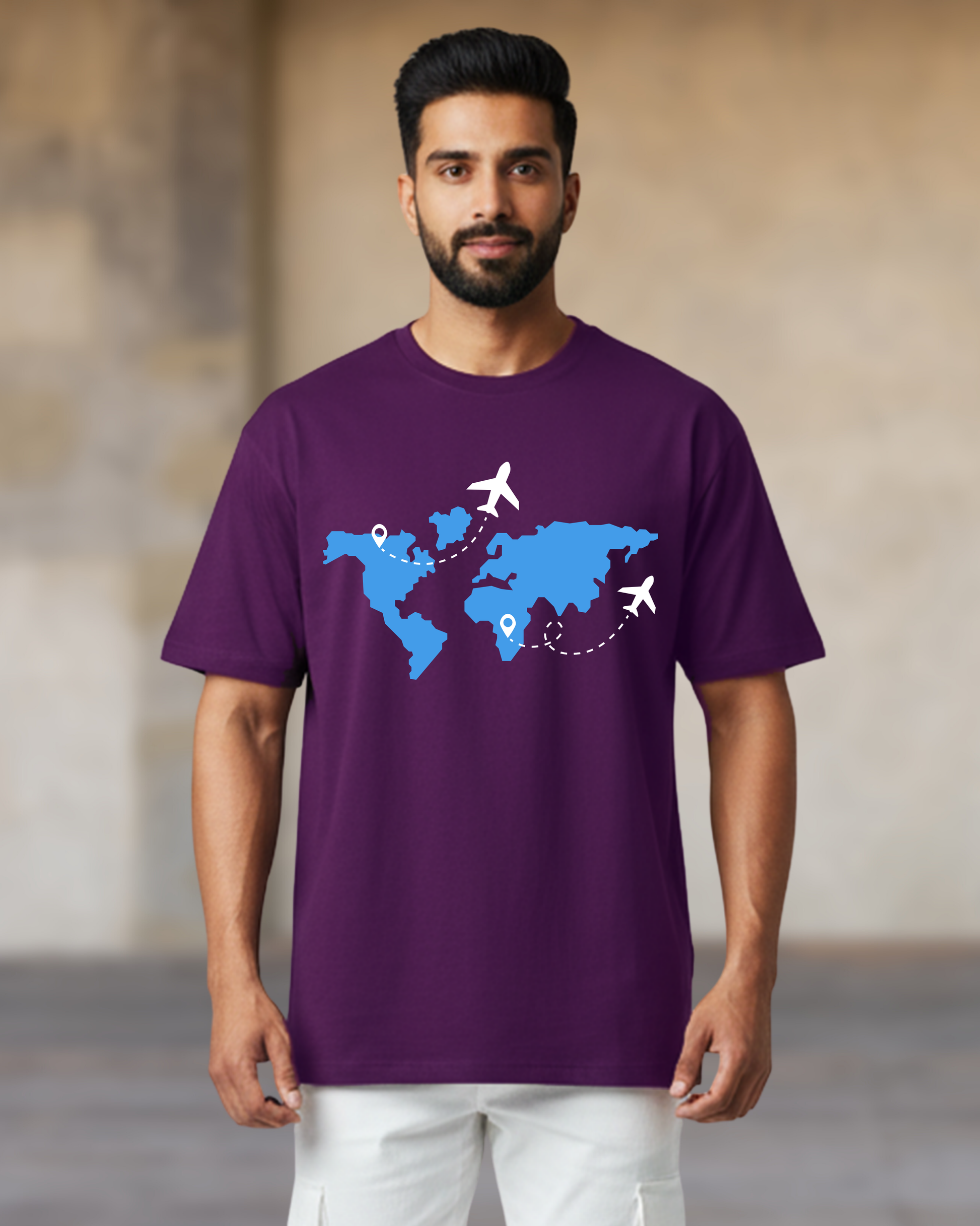 WORLD MAP OVERSIZE T-SHIRT