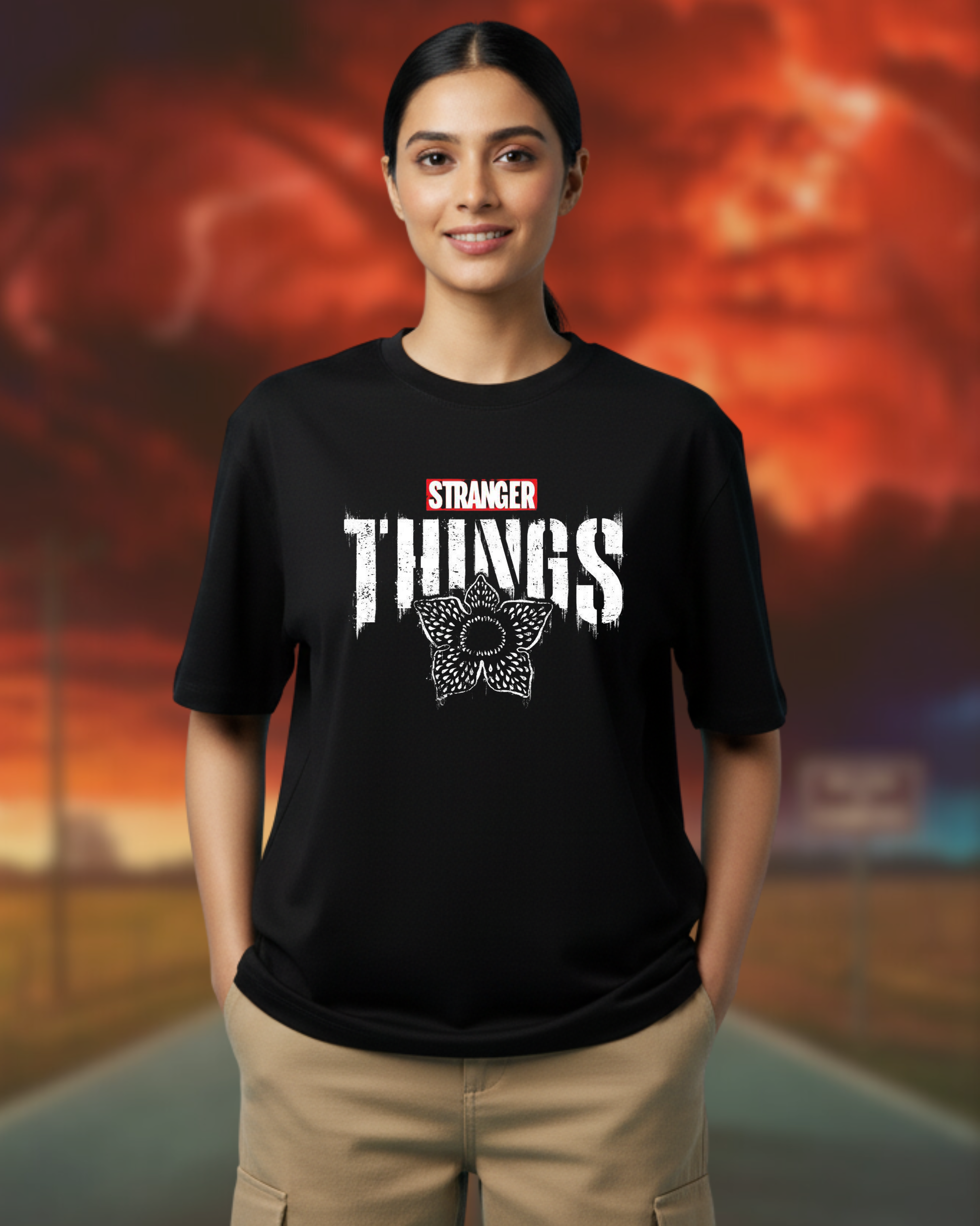 STRANGER THINGS OVERSIZE T-SHIRT